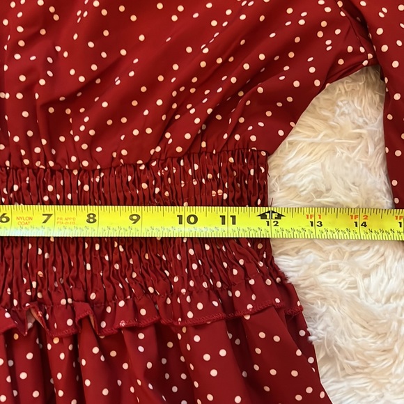 Boho red and white dress size small 4-6 - Picture 7 of 7